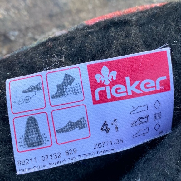 Rieker Z6771-35 Fee 93 Burgundy Red Floral Vegan Foldover Ankle Bootie Boot - Picture 15 of 16